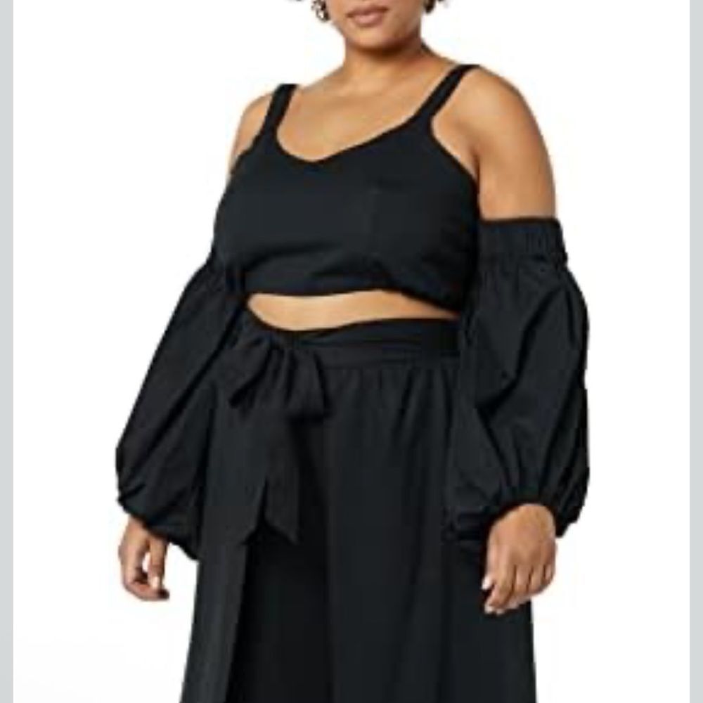 TEREA Women's Serenity Tie Back Crop Top, Sleeveless in Black. XL. NWT! - Picture 6 of 11
